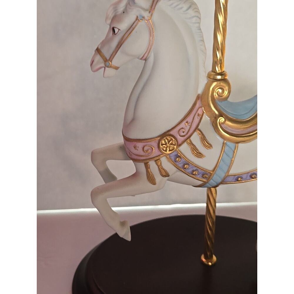 1987 The Franklin Mint Carrousel Magic Horse Figurine By Lynn Lupetti - Picture 4 of 16